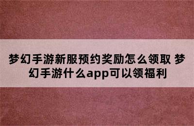 梦幻手游新服预约奖励怎么领取 梦幻手游什么app可以领福利